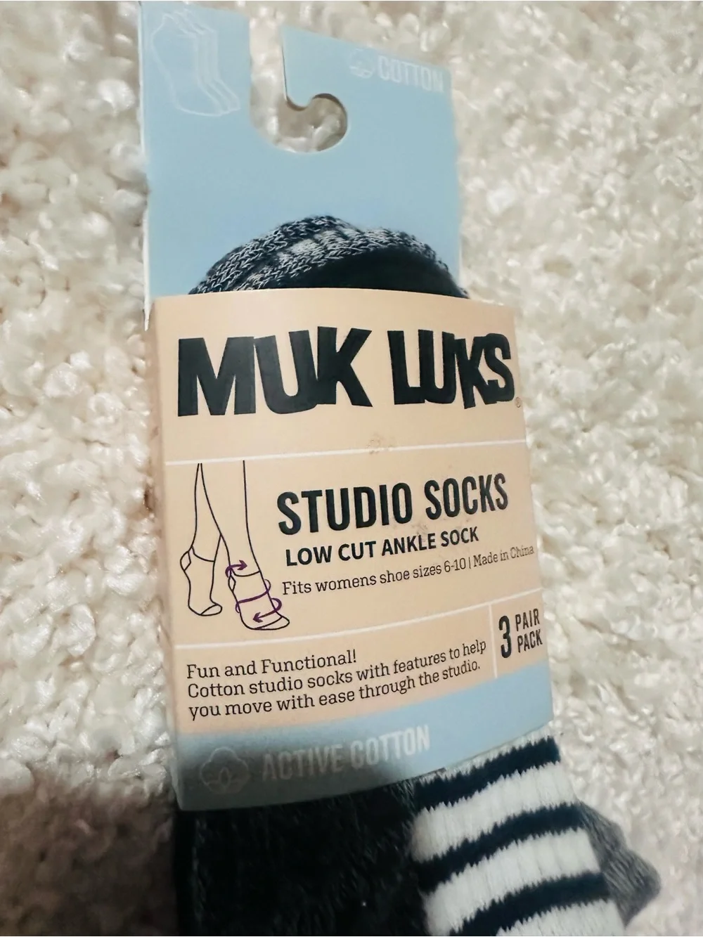Muk Luks✨🖤🤍Black & White Ankle Sock 3-Pack